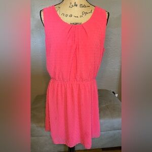 Elle Coral Swiss Dot Mini Dress Size 16 PTP 20.5” Fully lined